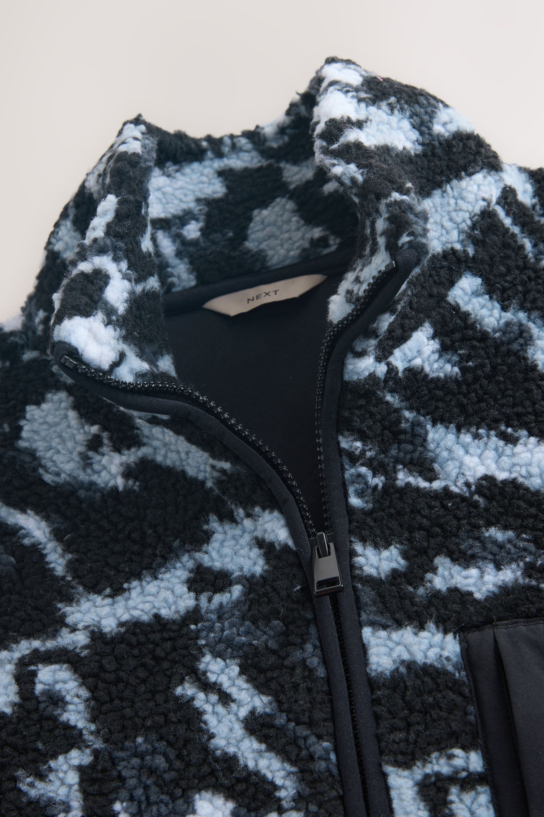 Next Fleecepullover Fleece mit Print und Reißverschlussausschnitt (1-tlg) günstig online kaufen