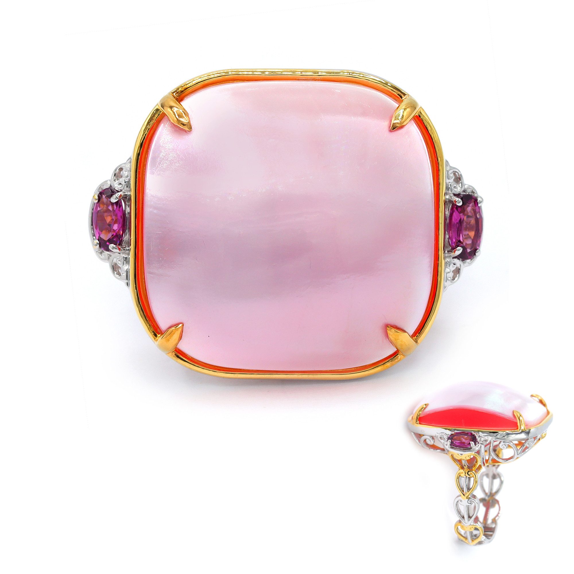 Cavill Perlenring Silberring mit rosa Mabe-Perle (1-tlg)