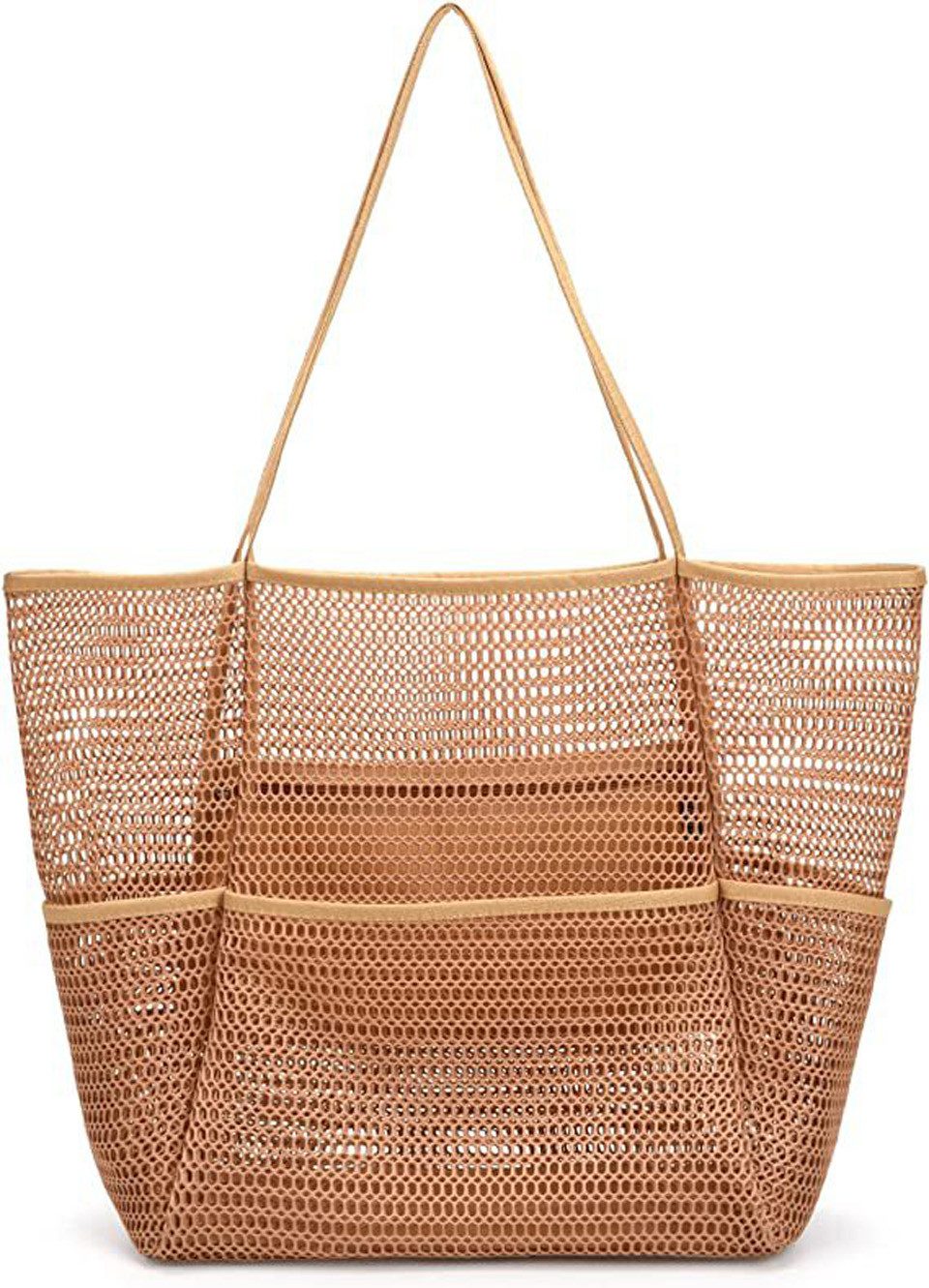 Coonoor Strandtasche Damen Duschtasche Familie, Multifunktionale Strandtasche aus Mesh, Faltbar, Tragbar, Leicht, Shopper für Frauen