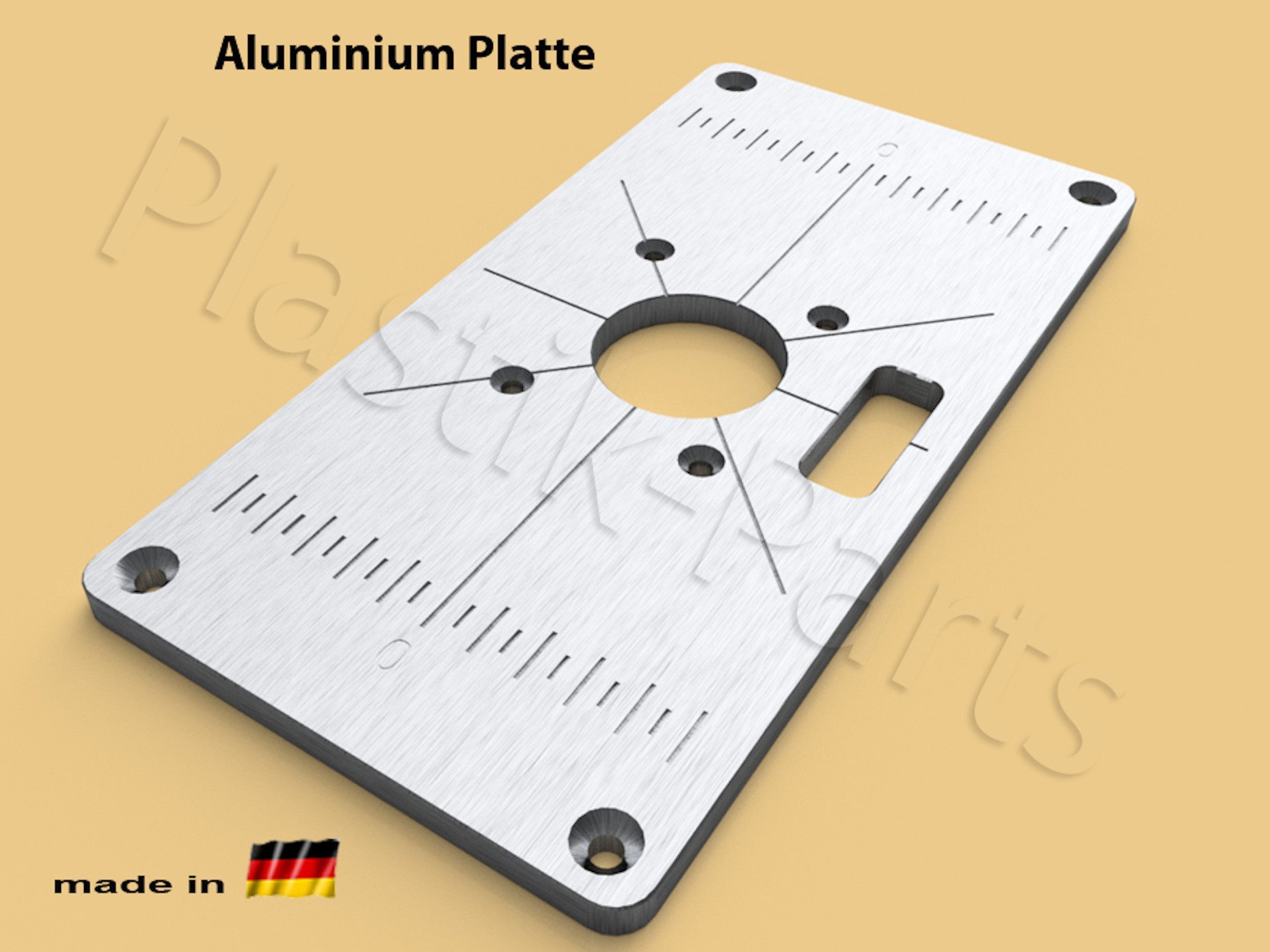 Fräser-Set ALU Befestigungsplatte Einlegeplatte groß Frästisch VonHaus 81000024
