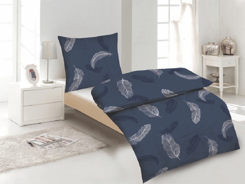 soma Bettwäsche seersucker bettwäsche 135x200 baumwolle sale mit Federn bla günstig online kaufen