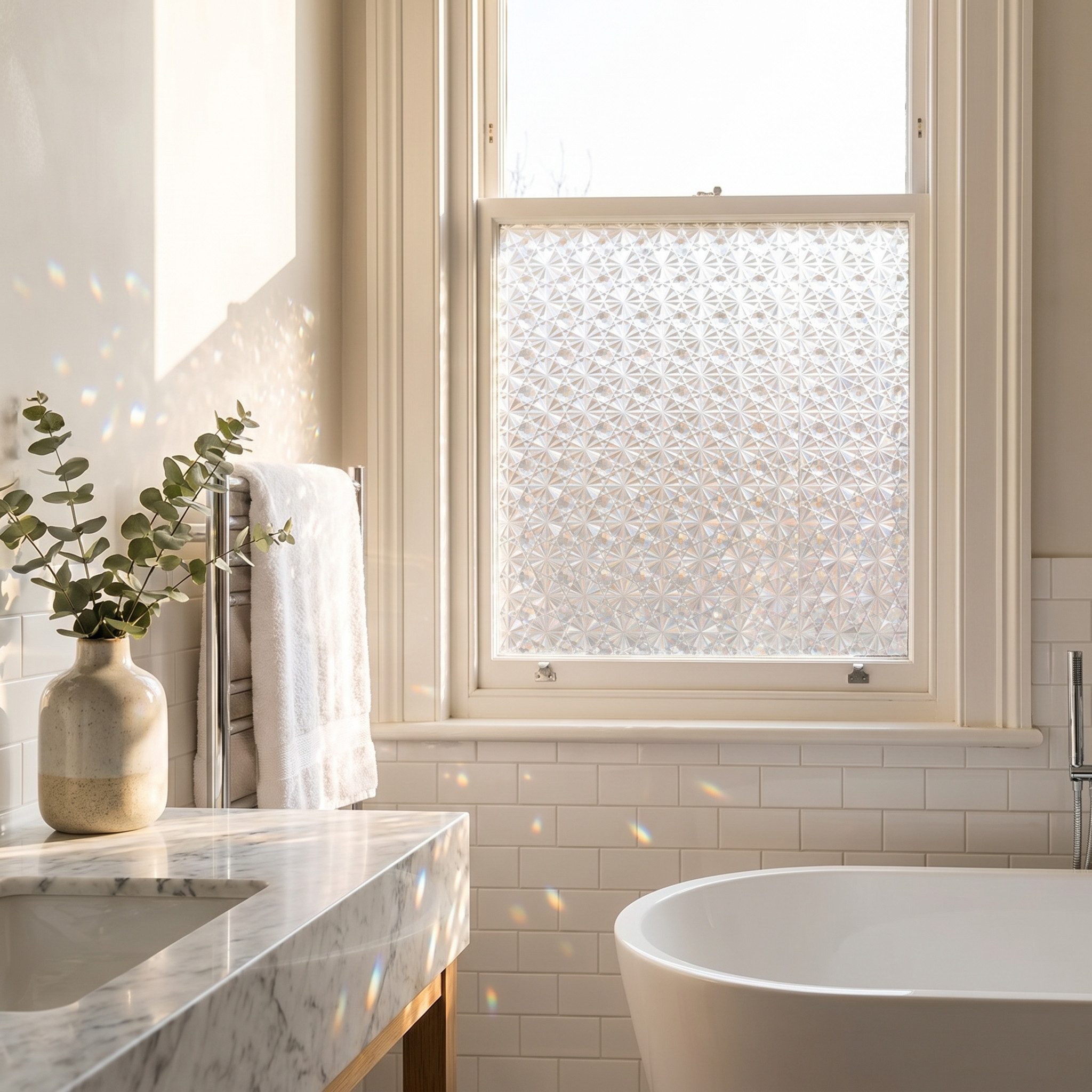 HomeBella Fensterfolie blickdicht selbsthaftend Sichtschutzfolie ohne Kleber
