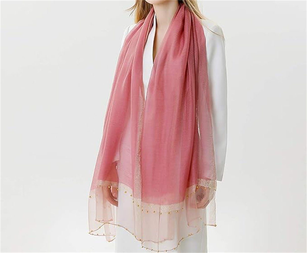 L.Ru UG Halstuch Schal Damen Einfarbiger Halstücher Mode, Dekorativer Sonnenschutzschal rosa | 