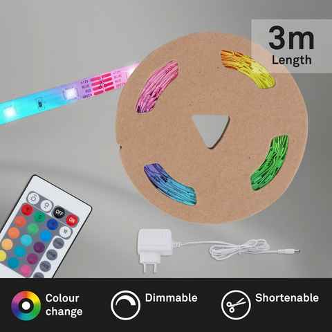 Briloner Leuchten LED Stripe, 90-flammig, LED Strip, 3m, Weiß, 12W, Wohnzimmer, Party, Gaming, Schlafzimmer