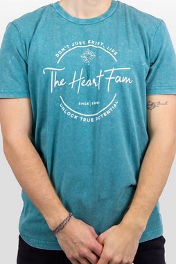 TheHeartFam T-Shirt Nachhaltiges Vintage Bio-Baumwolle Tshirt Ozean Blau Herren Frauen Hergestellt in Portugal / Familienunternehmen