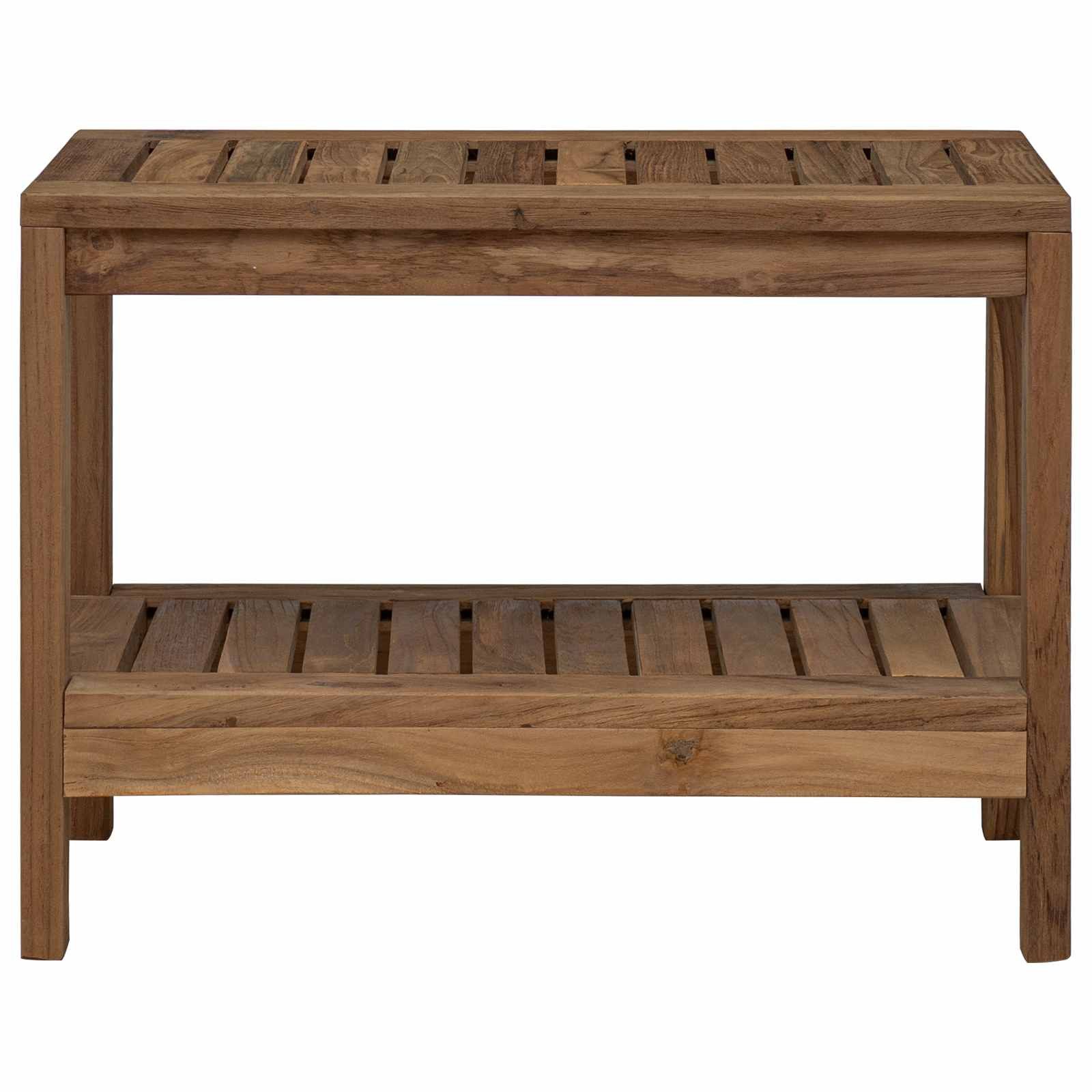 vidaXL Duschablage Badezimmer Beistelltisch Natur 60 x 30 x 45 cm Massivholz, 1-tlg.