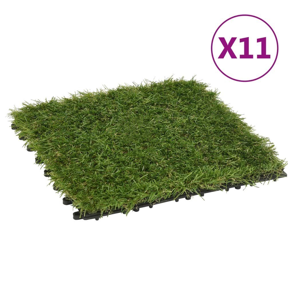 Kunstpflanze Kunstrasen-Fliesen 11 Stk. Grün 30x30 cm, furnicato | Kunstpflanzen