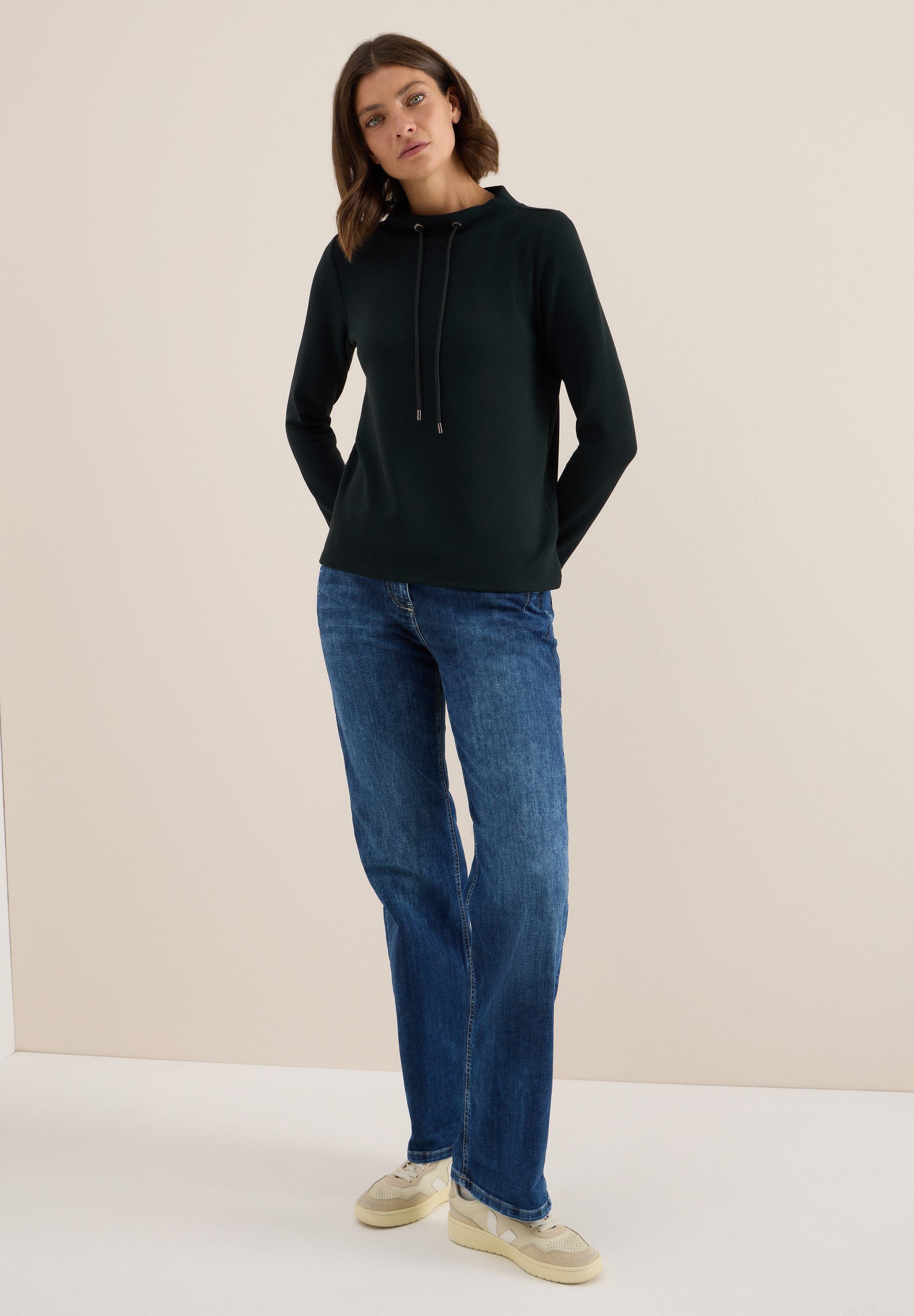 CECIL Langarmshirt mit Tunnelzugband am Kragen – Bild 4 von 5