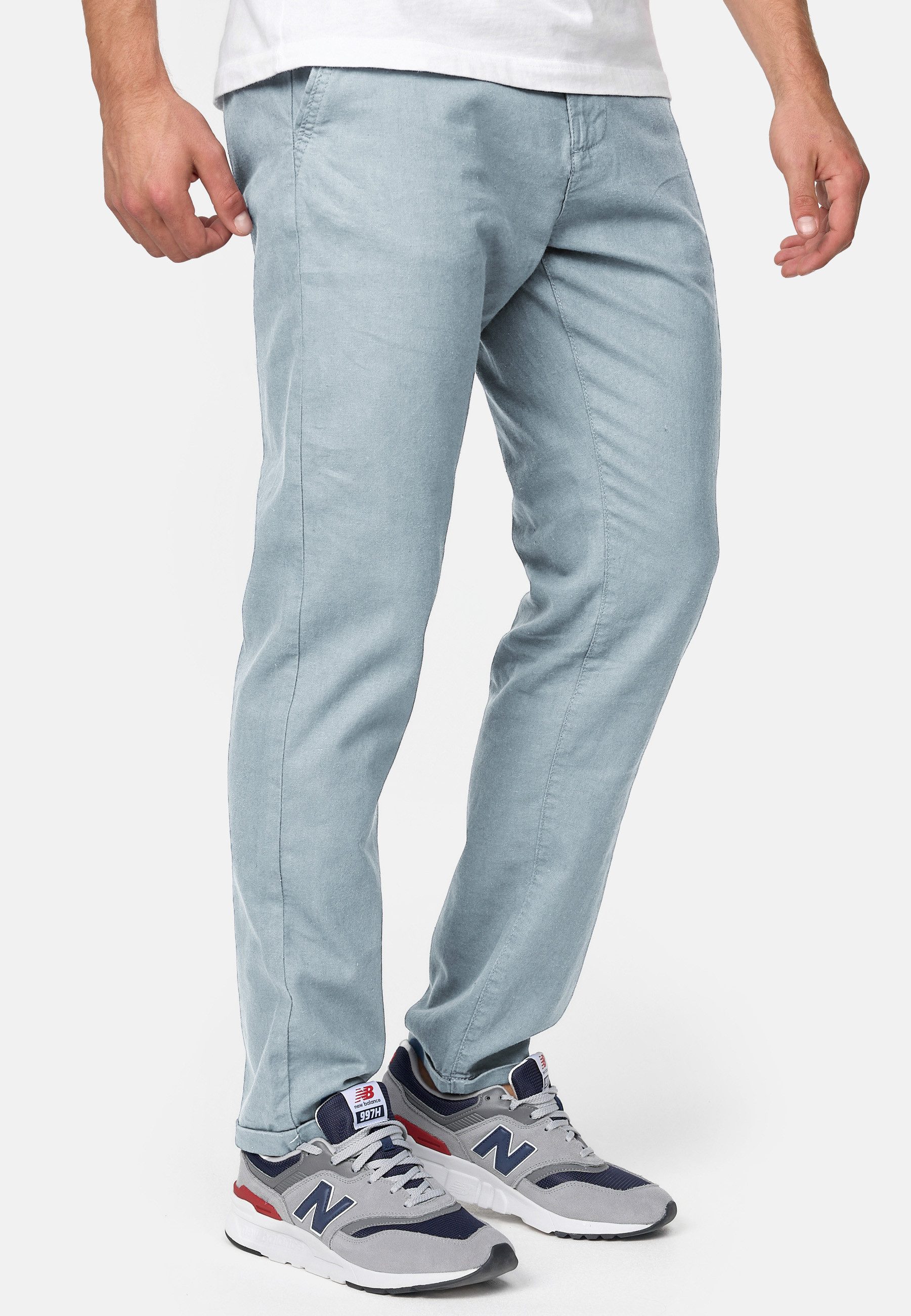 Indicode Leinenhose Herren Haverfield Sommerhose Leinen Herrenhose mit 4 Taschen
