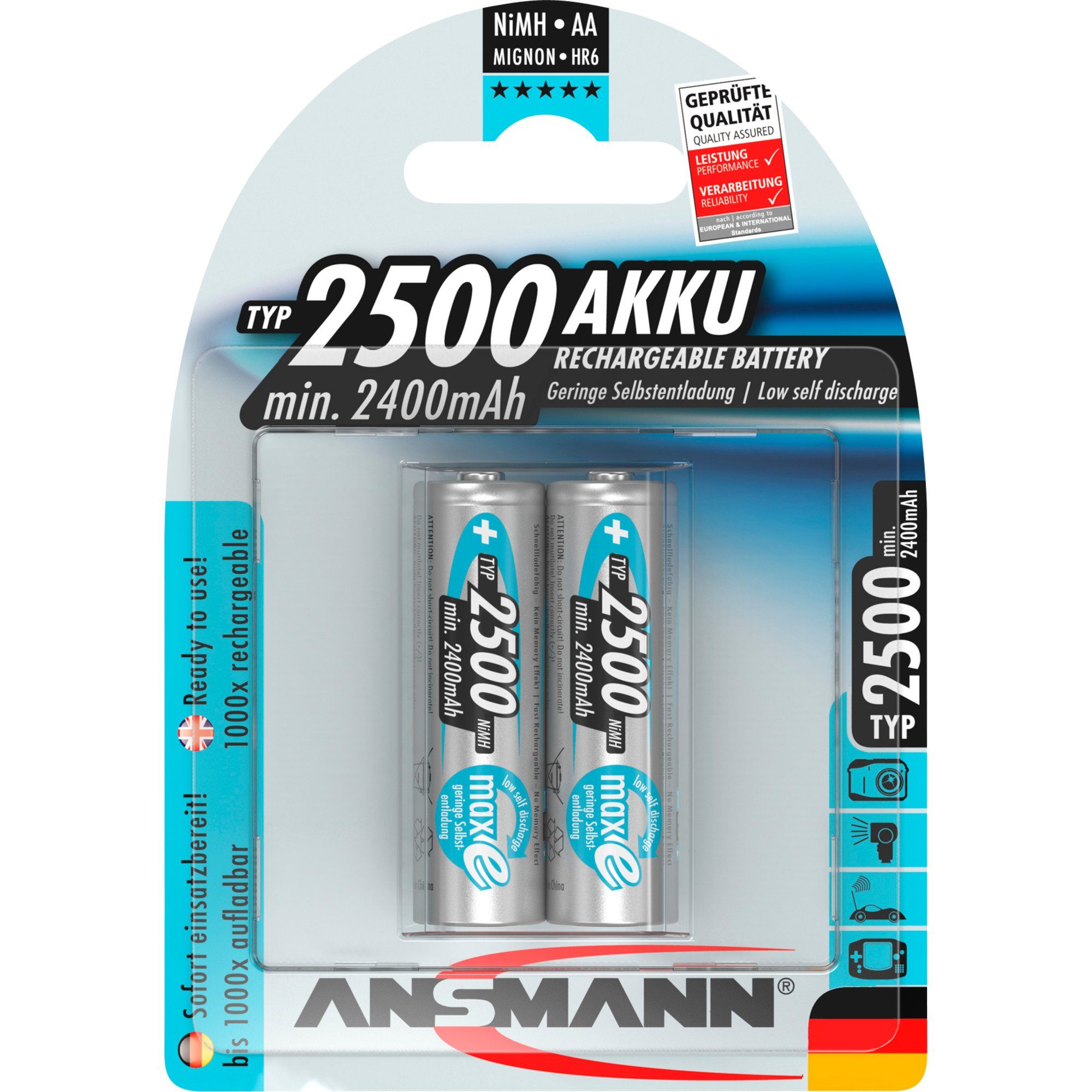 Ansmann maxE 2500mAh NiMh, Akku Akku