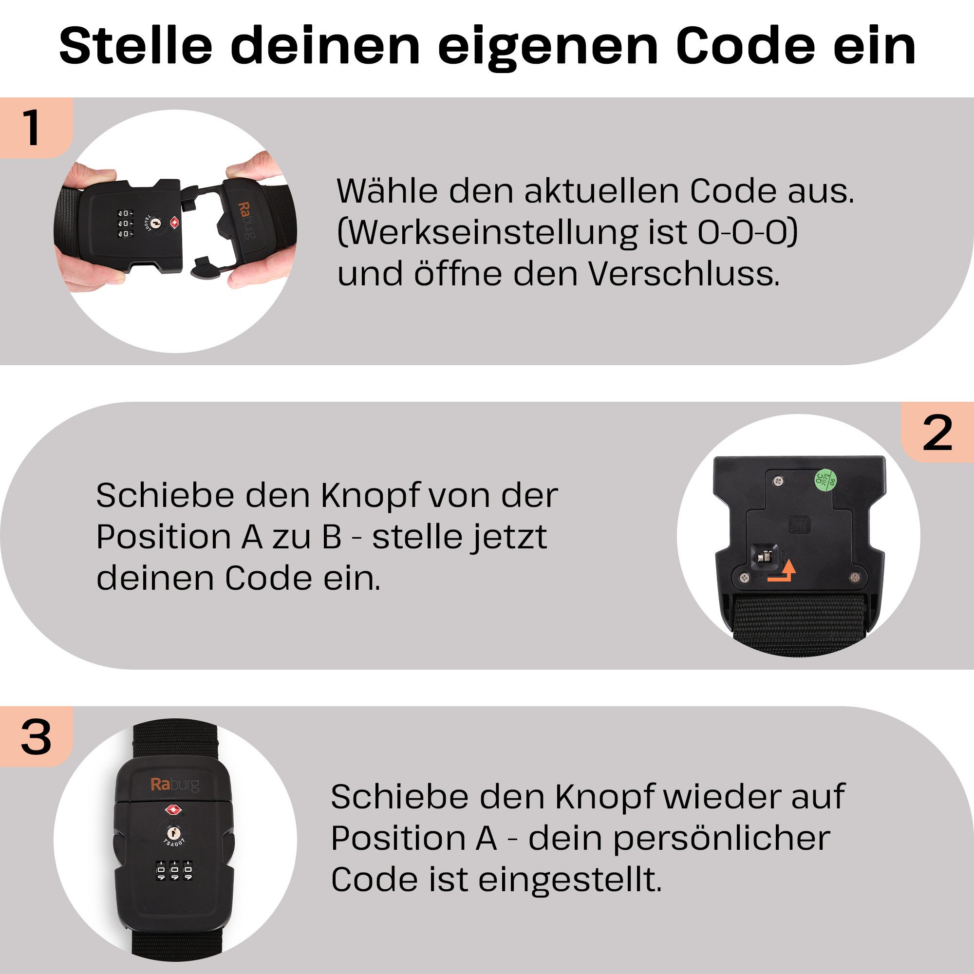 Raburg Gepäckgurt Reiseset Koffergurt, TSA-Gepäckschloss, Kofferanhänger, (5-teilig, 9-teilig, 14-teilig, 5-tlg., Blau, Grün, Schwarz), ideal für: Flugreise, Reisegepäck, Taschen, Koffer, Trolley, Kreuzfahrt