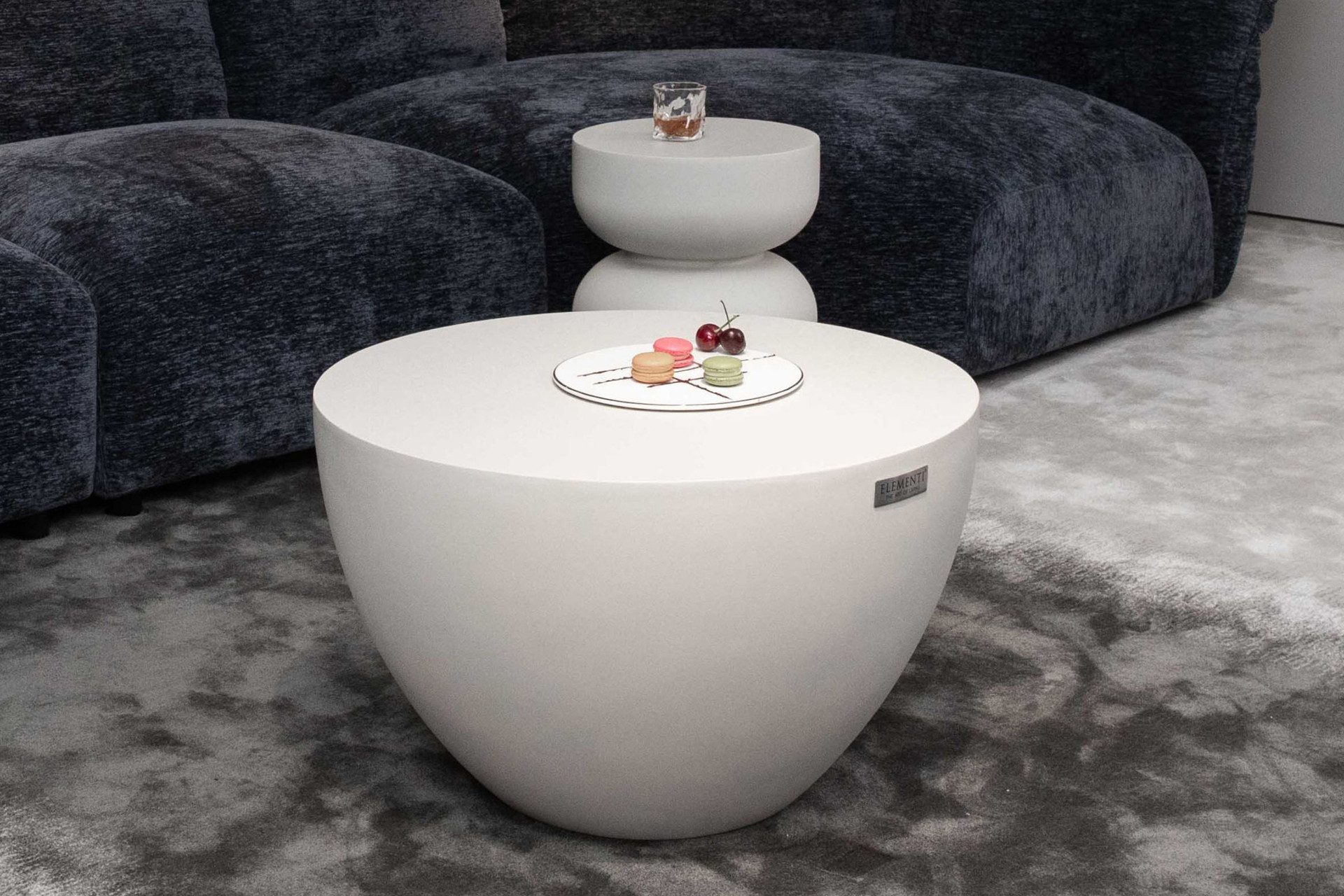 ELEMENTI Couchtisch CHRONOS aus Beton, modern, Wohnzimmer Tisch (1-St., Couchtisch aus Beton), Cremeweiß,Beton