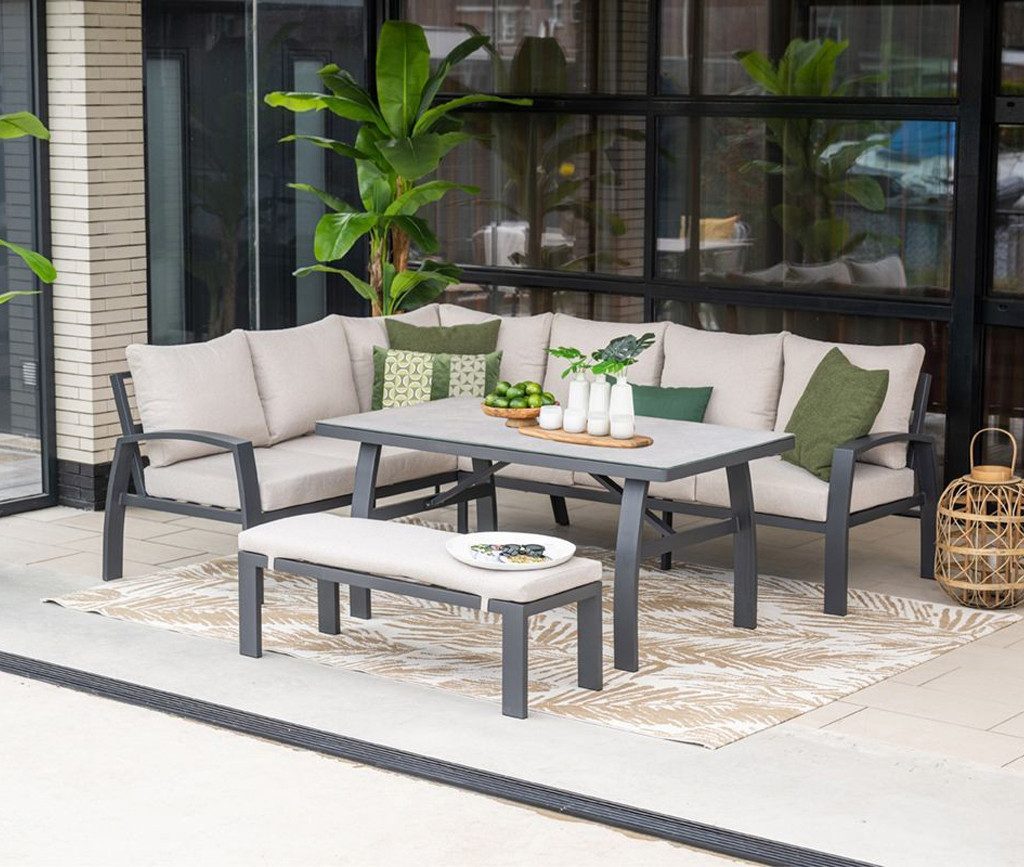 Garden Impressions Gartenlounge-Set Vasano 4-teilig, Premium Dining Ecklounge Set, Gartenmöbelset, (4-tlg)