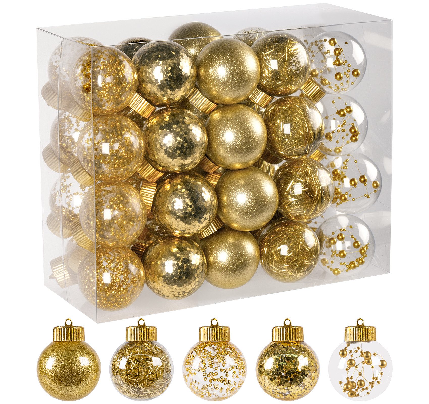 ElitVita Weihnachtsbaumkugel 40 Stück, Transparent, Deckel abnehmbar, mit U günstig online kaufen