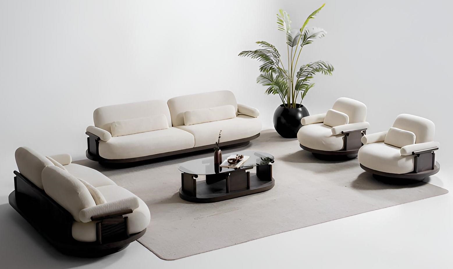 JVmoebel Polstergarnitur Luxuriöse Wohnzimmer Couchgarnitur Luxus Sofas, (4-tlg), Made in Europa