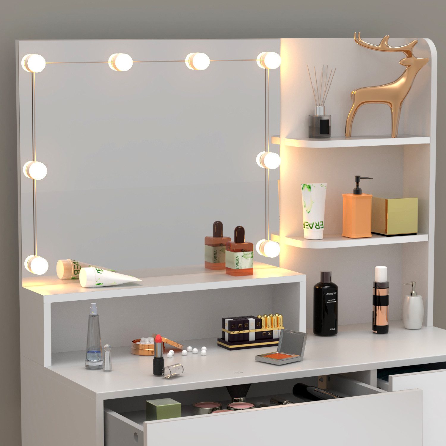 LOVONLIVE Schminktisch 10 LEDs, 3 Farben günstig online kaufen