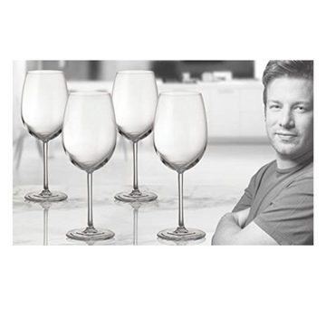 JAMIE OLIVER Gläser-Set WAVES 6er Kristall Weißweingläser 580ml klar bruchfest Weinglas-Set, robust und langlebiges Material, Weinglas Rotweinglas, Weißweinglas Wein Gläser Glas Kristallglas