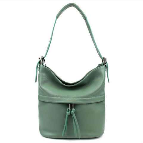 ITALYSHOP24 Schultertasche Made in Italy Damen XL Leder Shopper, als Handtasche, Henkeltasche, Umhängetasche tragbar