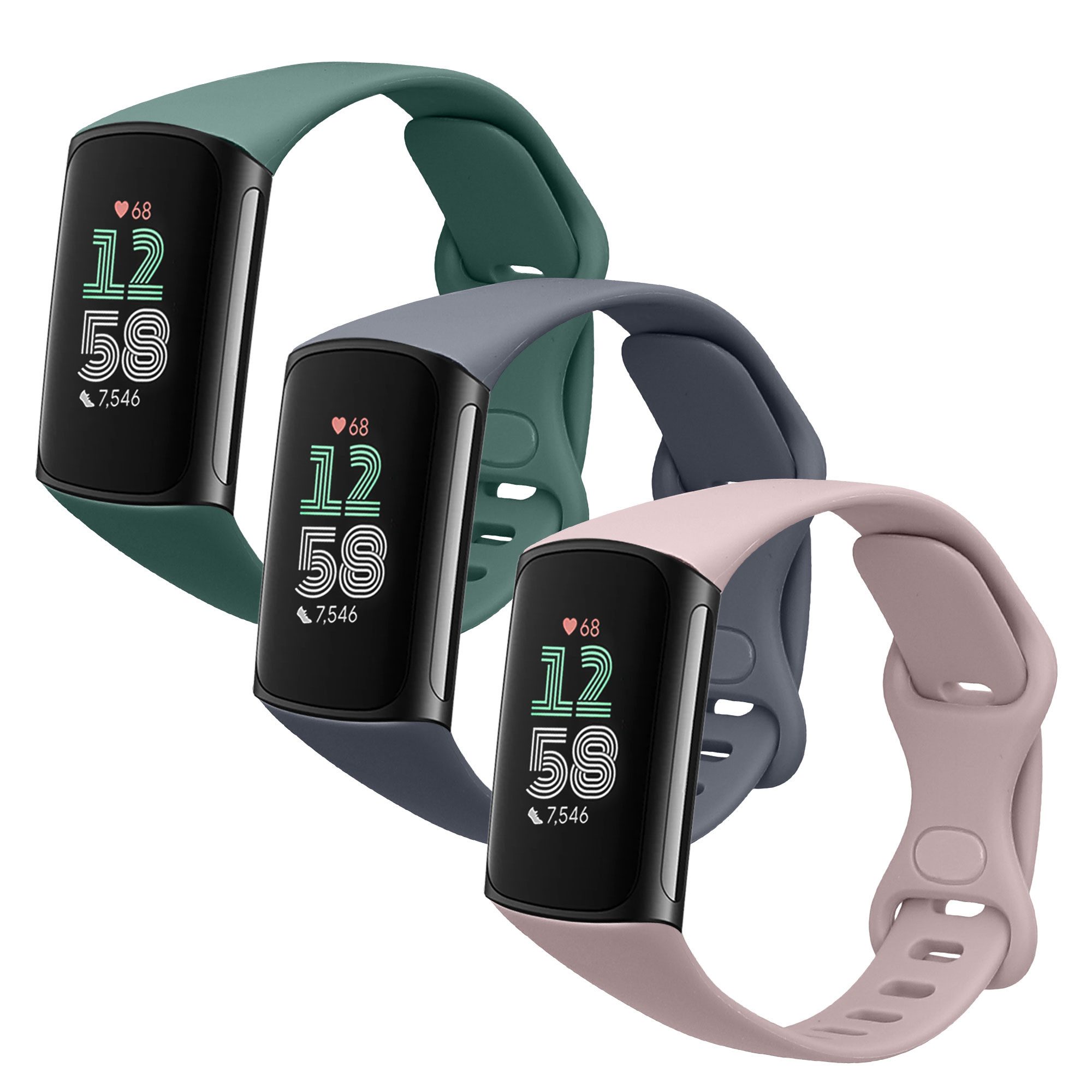 kwmobile Smartwatch-Armband 3x Sportarmband für Fitbit Charge 6 / Charge 5, günstig online kaufen