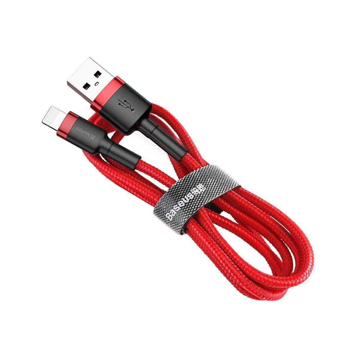 Baseus Baseus QC3.0 2.4A Schnell-Ladekabel Lightning Kabel 2,4A 1m rot Smartphone-Kabel