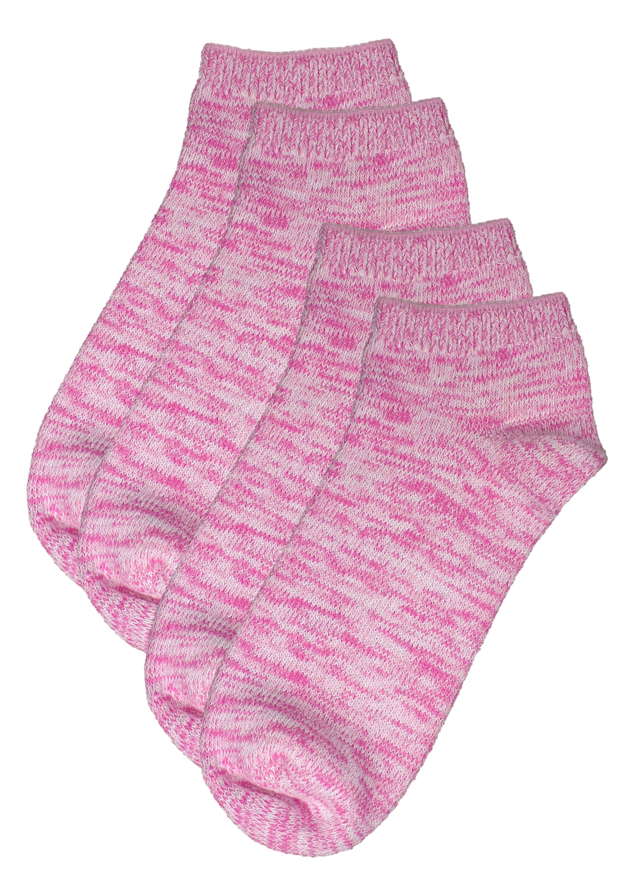 Rogo Socken Mouline (2-Paar) im Doppelpack pink