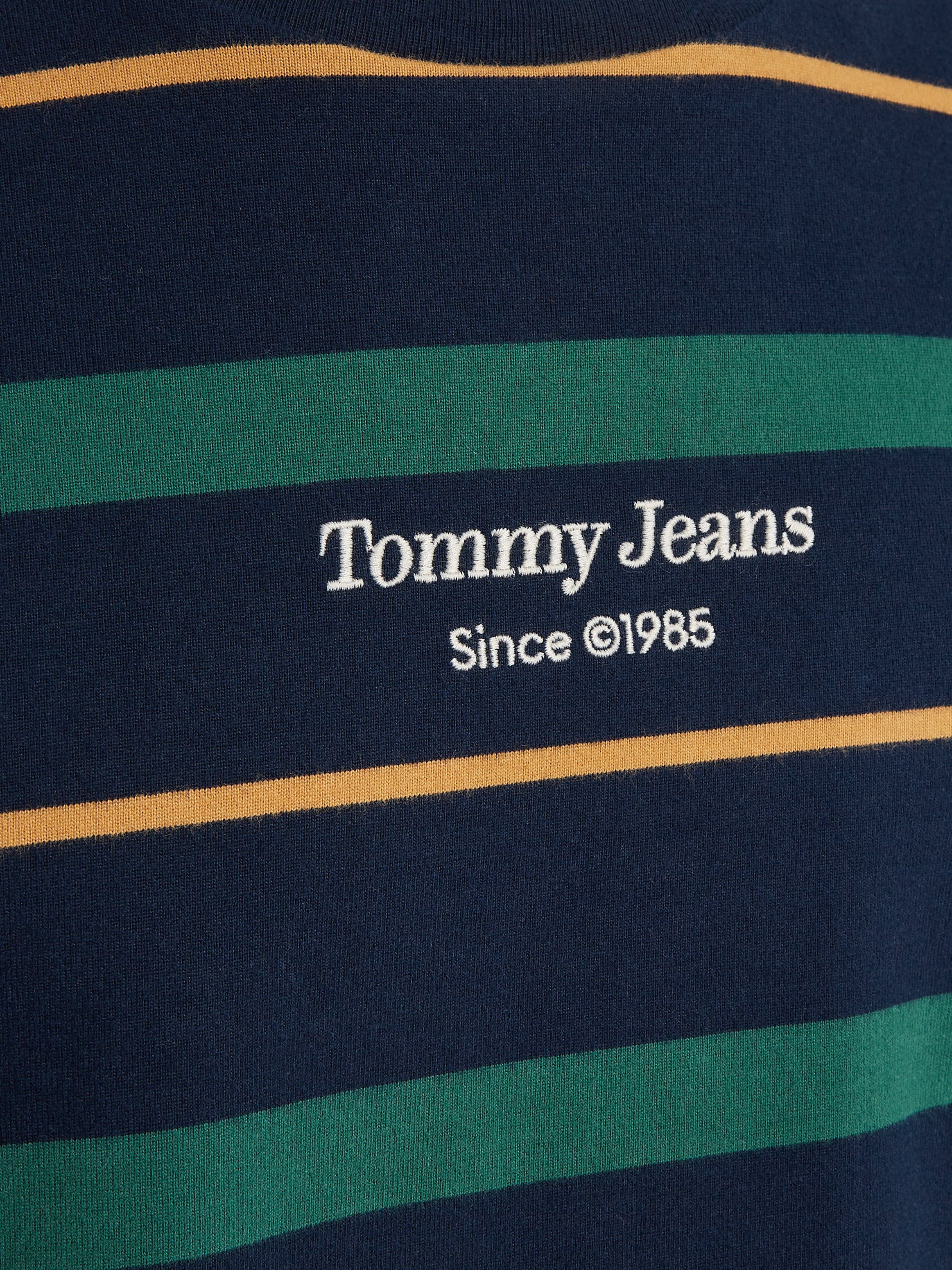 Tommy TEE Schriftzug STRIPE Tommy Jeans mit TJM Hilfiger REG Langarmshirt LS