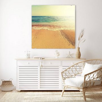 Primedeco Glasbild Wandbild Quadratisch Schöner Ozean in Sonne mit Aufhängung, Natur