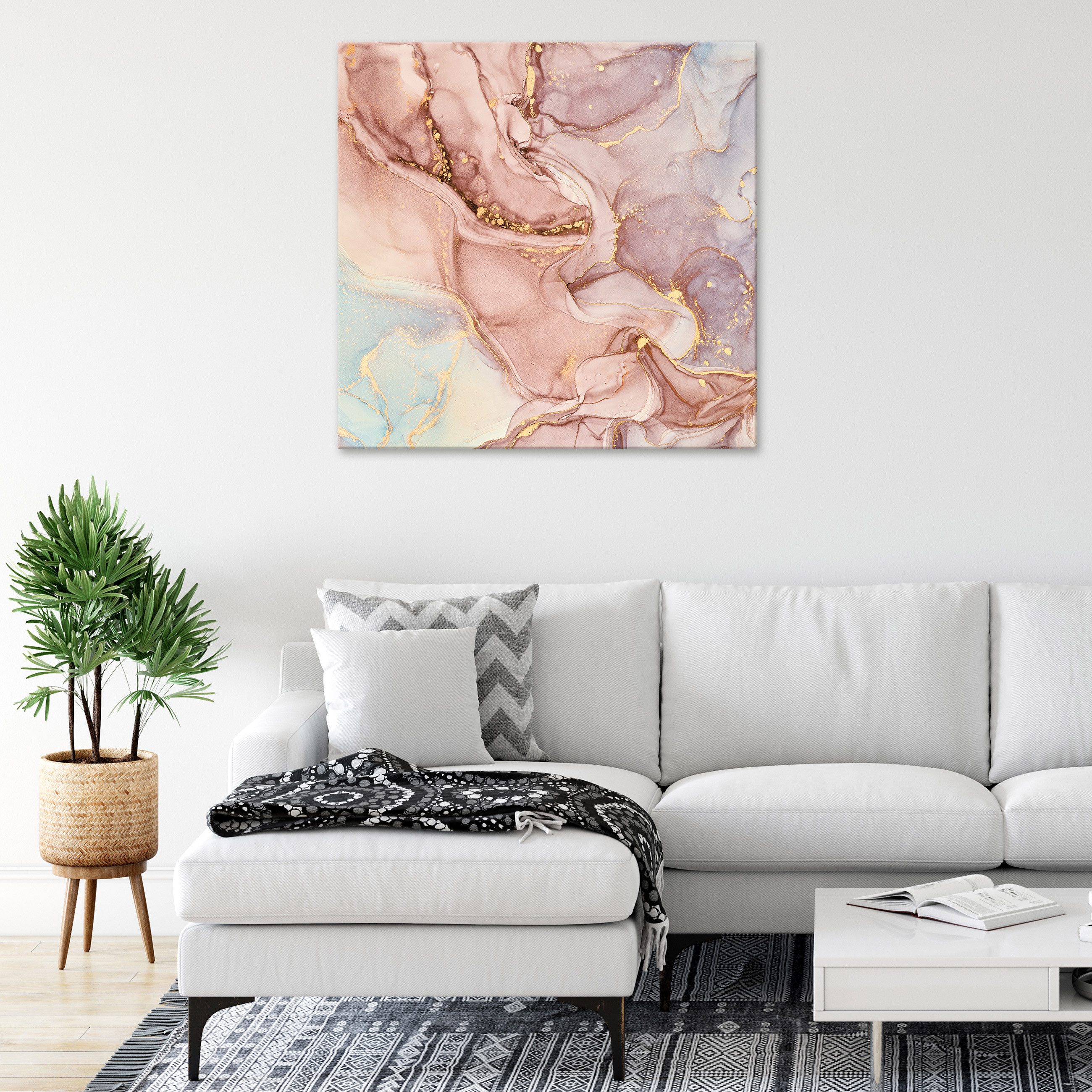 Wallarena Leinwandbild Marmor Rosa Gold Abstrakt günstig online kaufen
