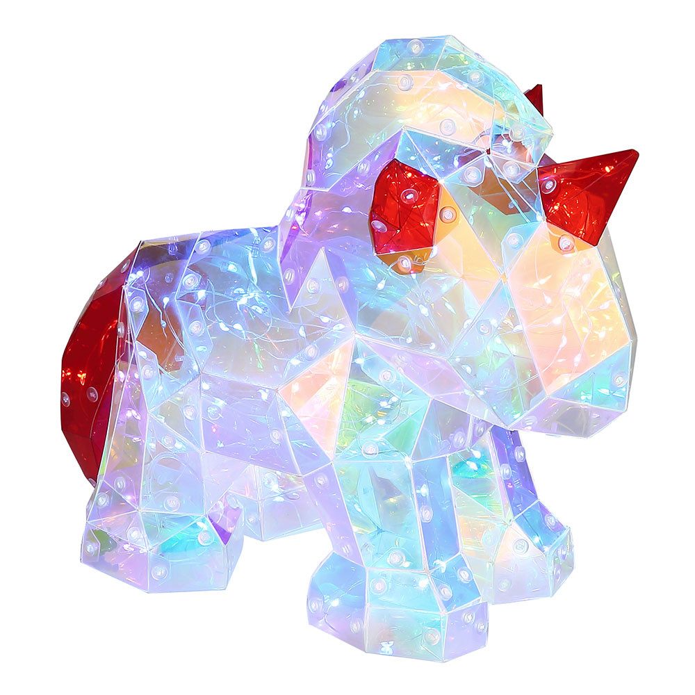 GLOBO LIGHTING LED Tischleuchte, LED-Leuchtmittel fest verbaut, Tischleuchte Tischlampe Pferd Tasche Kristalleffekt Kinderzimmer LED