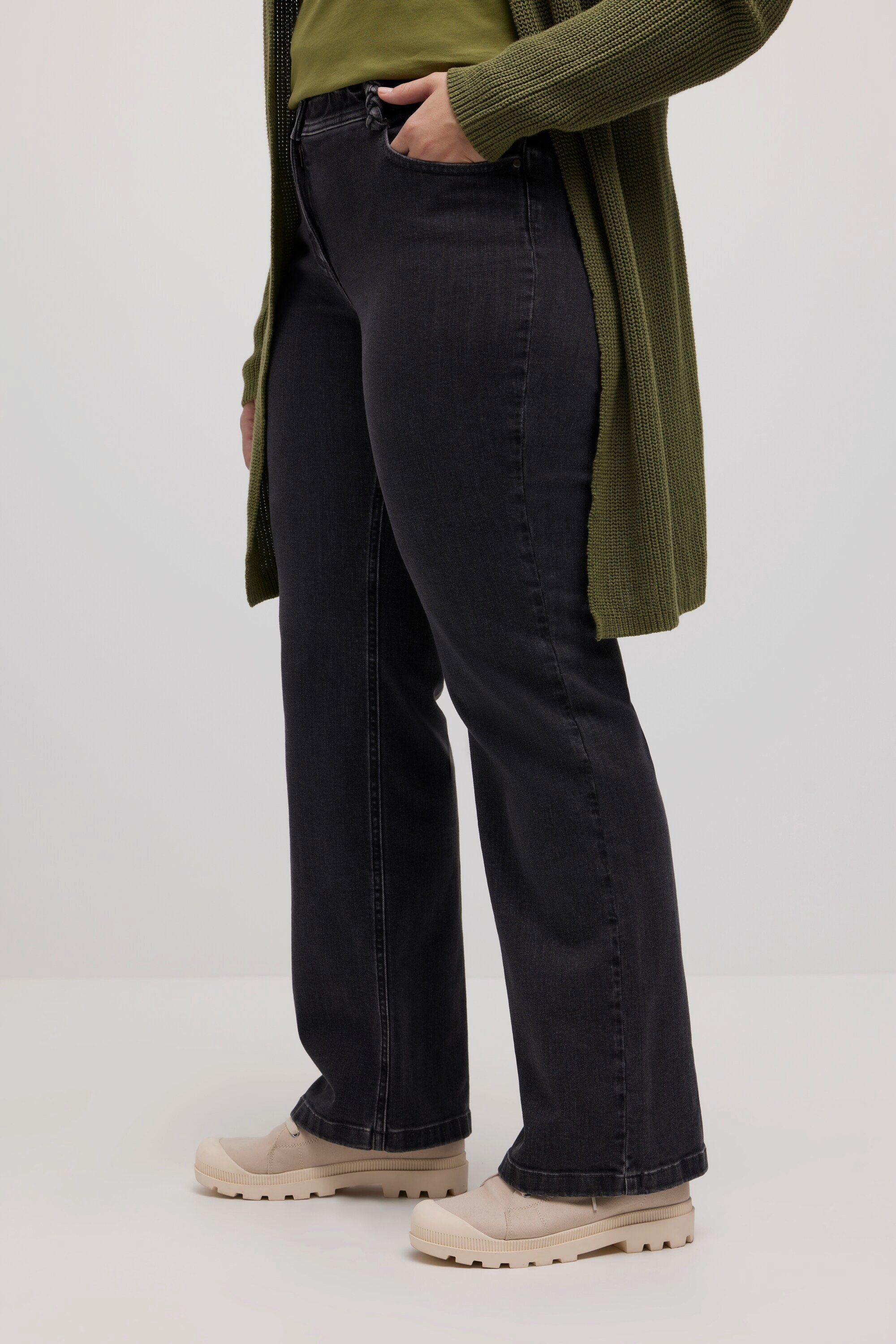 Ulla Popken gerade Jeans Biobaumwolle Regular-fit-Jeans Mary 5-Pocket-Form