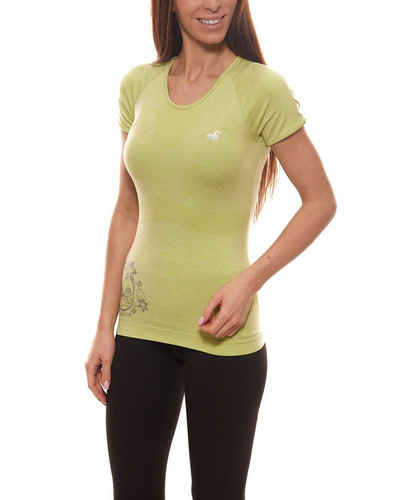 RAIDLIGHT Funktionsshirt »RAIDLIGHT Yoga Atletic Shirt flexibles Damen Sport T-Shirt mit Rundhals Fitness-Shirt Grün«