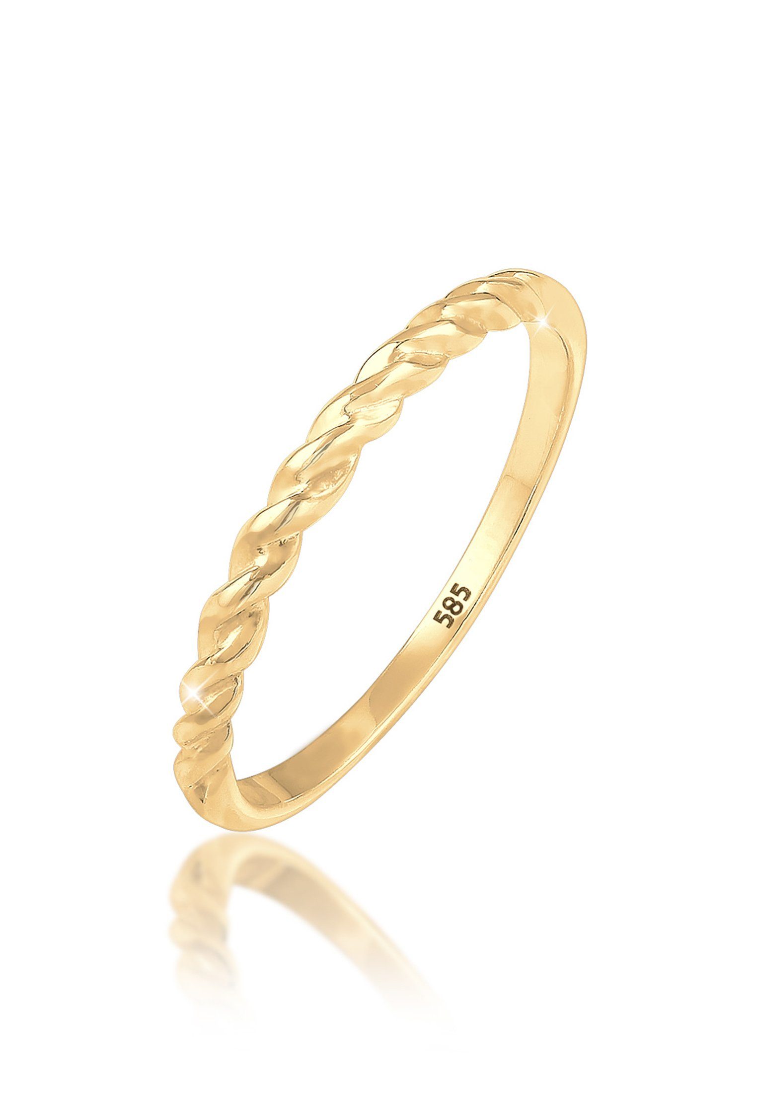 Elli Premium Fingerring Bandring gedreht 585 günstig online kaufen