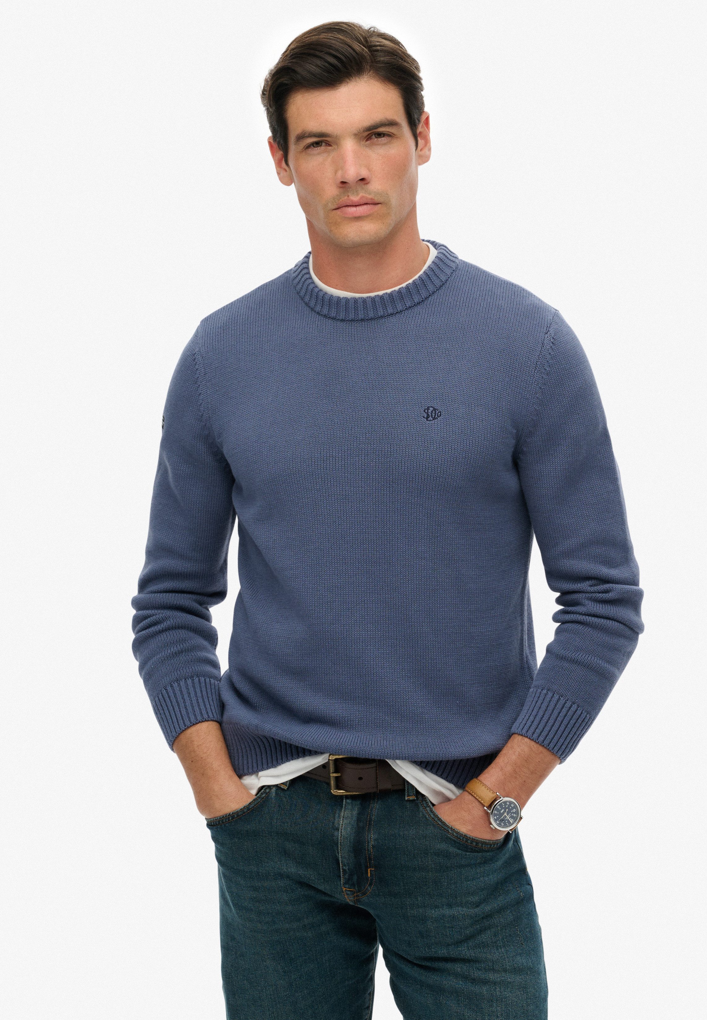 Superdry Strickpullover PREPPY COTTON JUMPER Baumwolle, regular fit