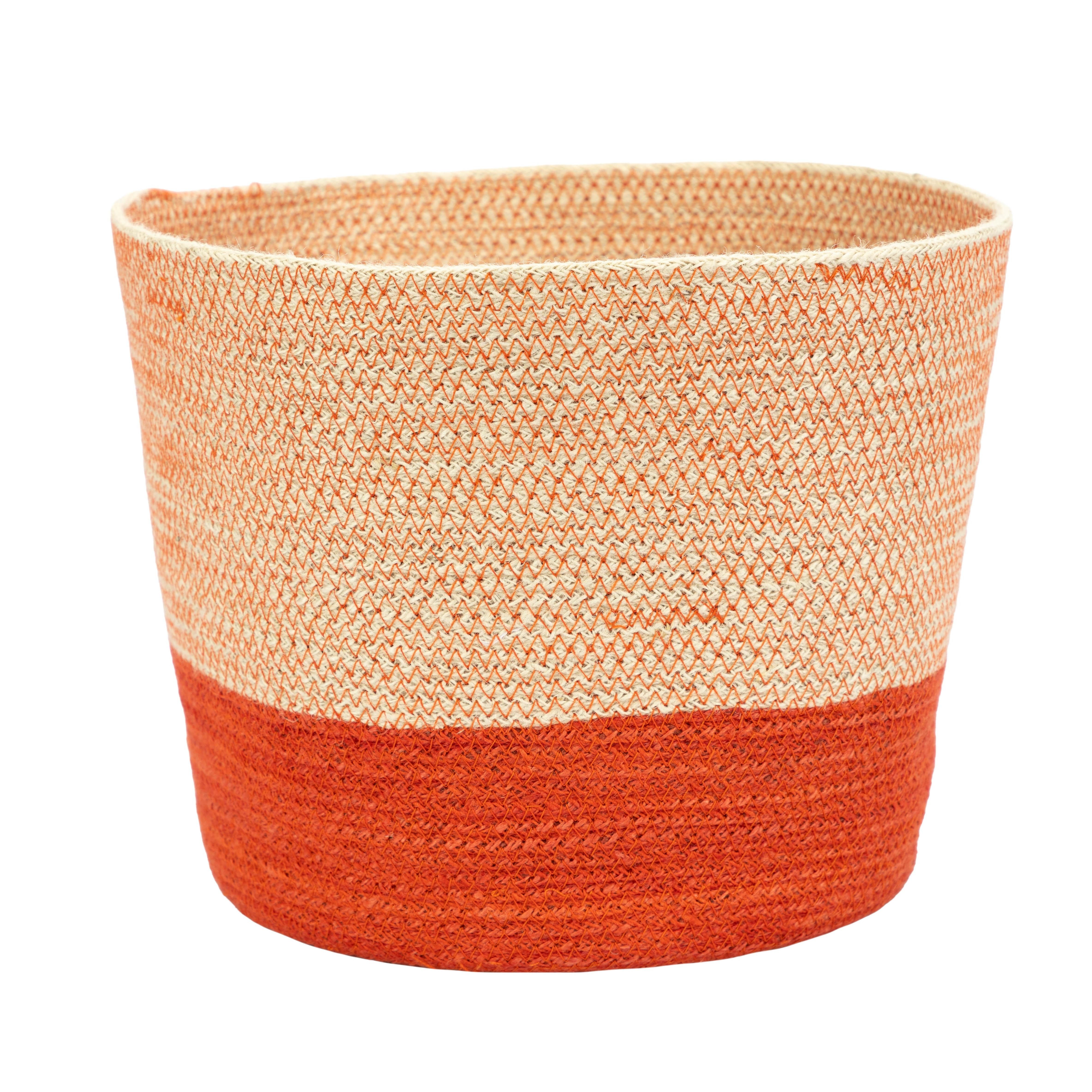 El Puente Aufbewahrungskorb "Stitches" Großer Korb aus Jute in Rot, Handmade, Handmade