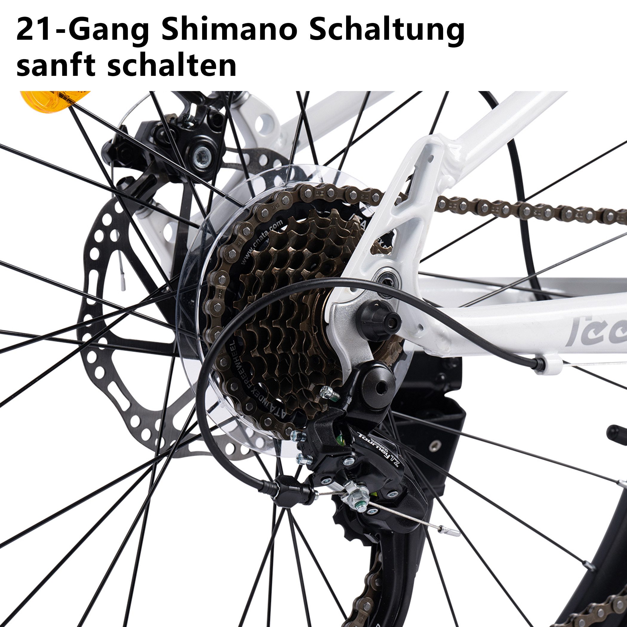 CARPAT SPORT Mountainbike 24 26 27.5 Zoll Fahrrad für Herren Damen, Mädchen und Jungen, 21 Gang Shimano Tourney Schaltwerk, Kettenschaltung, Aluminium Rahmen, Jugendfahrrad MTB Hardtail Fahrrad