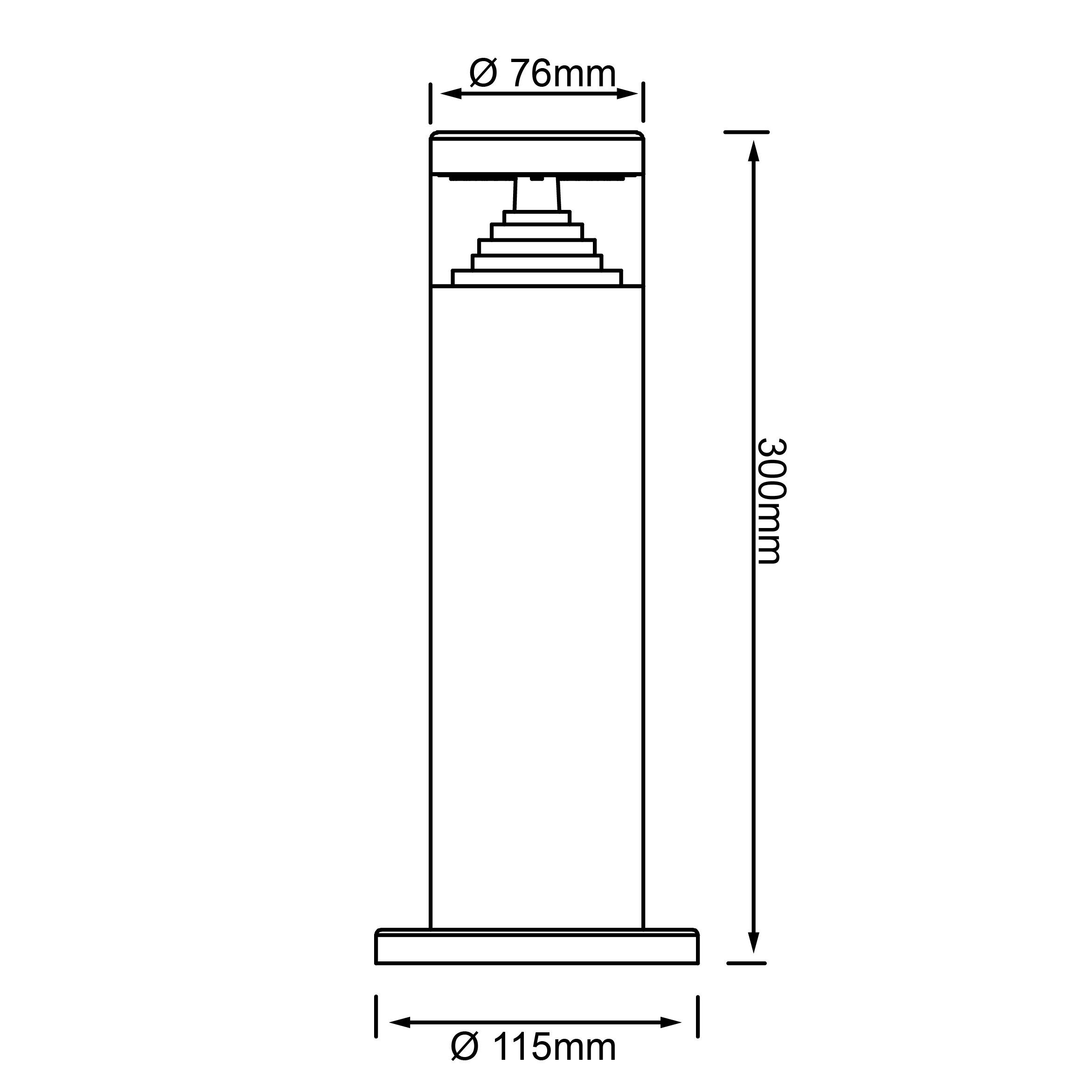 Brilliant Außen-Stehlampe Avon, 6500K, Lampe Avon LED Außensockelleuchte  30cm edelstahl 1x 6W LED integrier