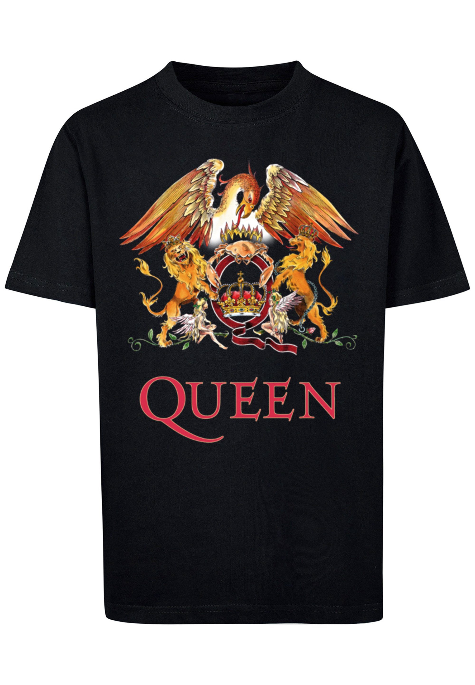 F4NT4STIC Print Rockband Classic Crest Black schwarz Queen T-Shirt