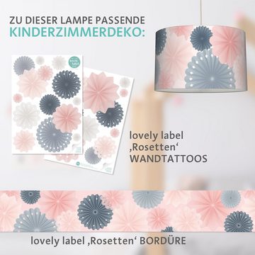 lovely label Pendelleuchte Rosetten apricot/grau - Kinderzimmer Hängelampe, Plug & Shine, LED wechselbar