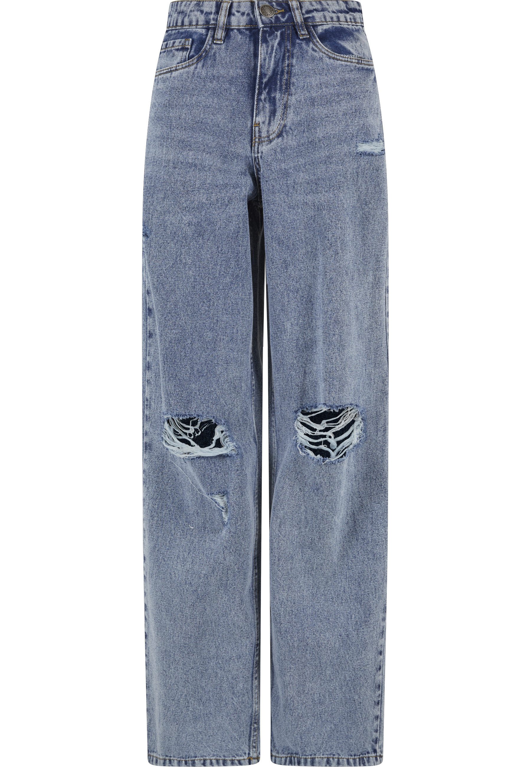 URBAN CLASSICS Bequeme Jeans Urban Classics Ladies Distressed 90's Wide Leg Denim Pants