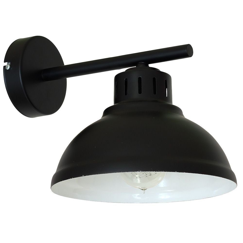 Licht-Erlebnisse Wandleuchte SVEN, ohne Leuchtmittel, Wandlampe Schwarz Metall Loft Design