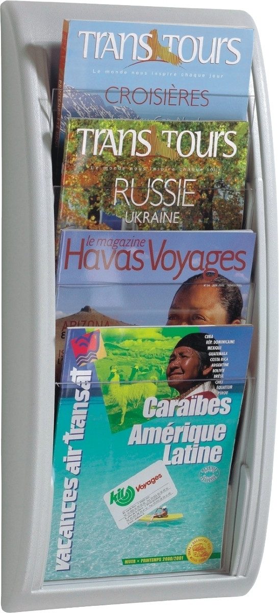 PAPERFLOW Stehsammler Wandhalter Quick Blick 4 x A4 Fächer grau