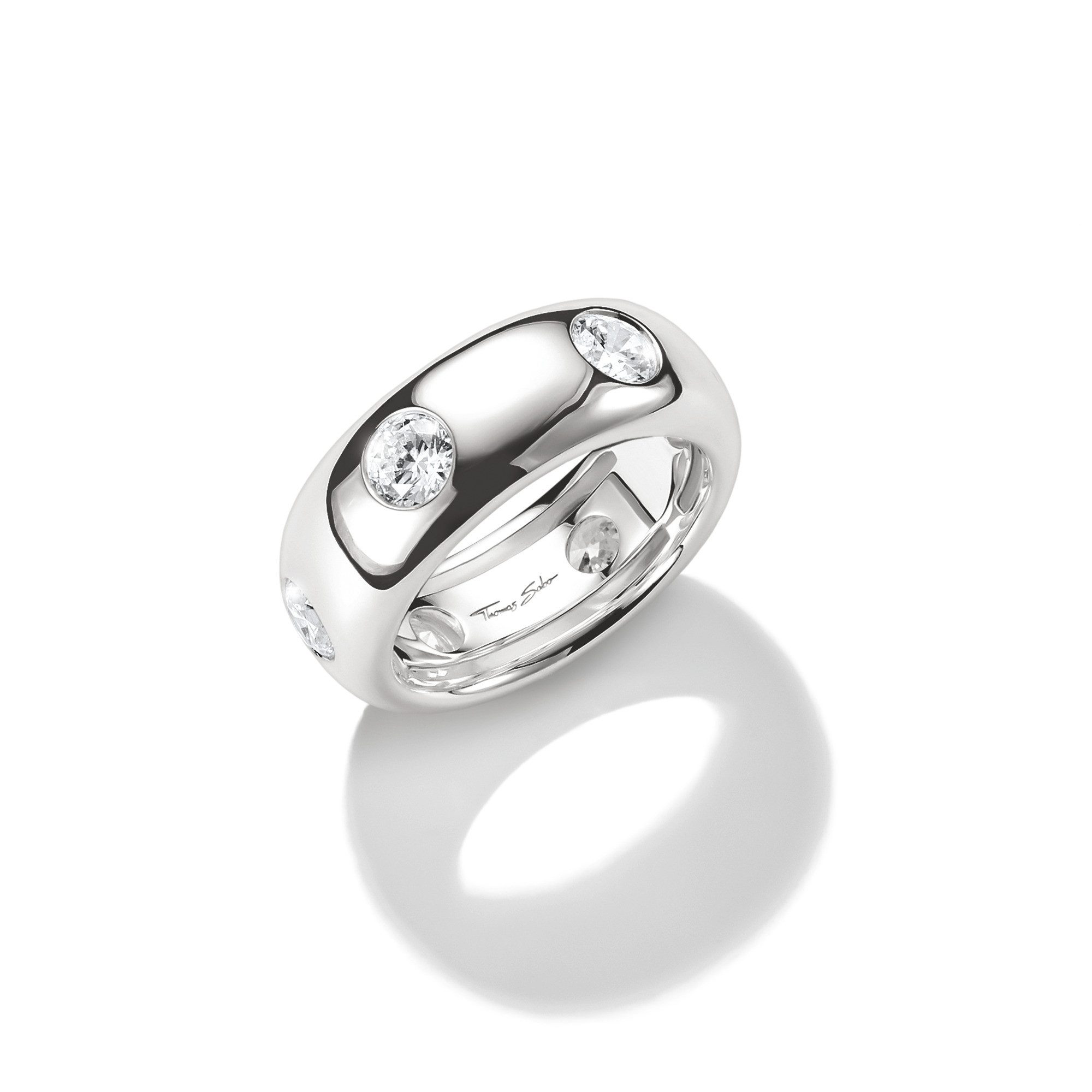 THOMAS SABO Fingerring Bold Elegance Bandring silber, mit Zirkonia (synth)
