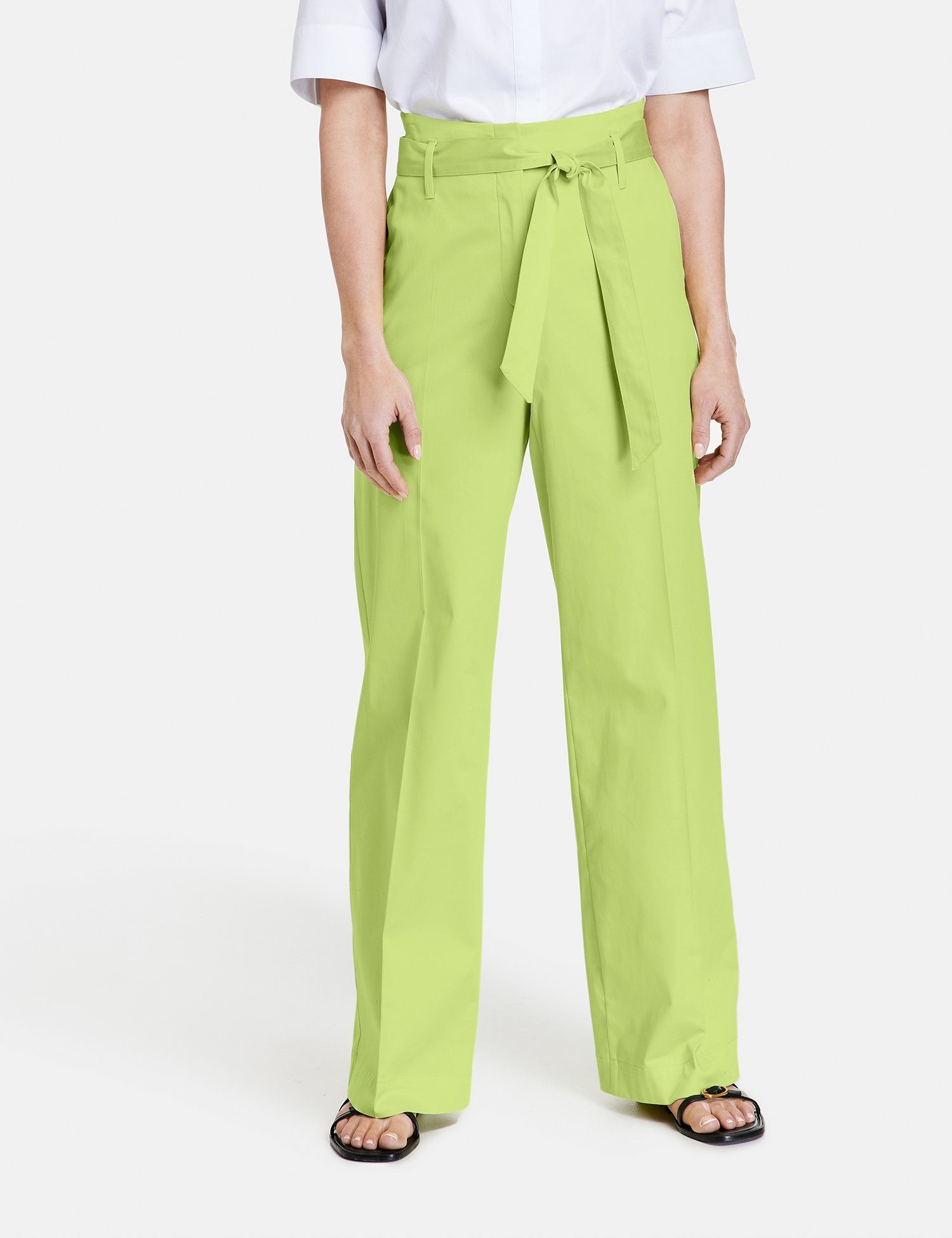 GERRY WEBER Stoffhose Hose mit Bindegürtel Lime