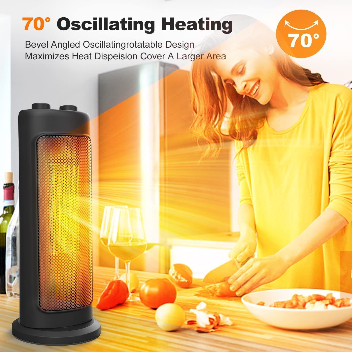 Diyarts Heizlüfter, Keramik-Turmheizung verstellbares Thermostat Überhitzun günstig online kaufen