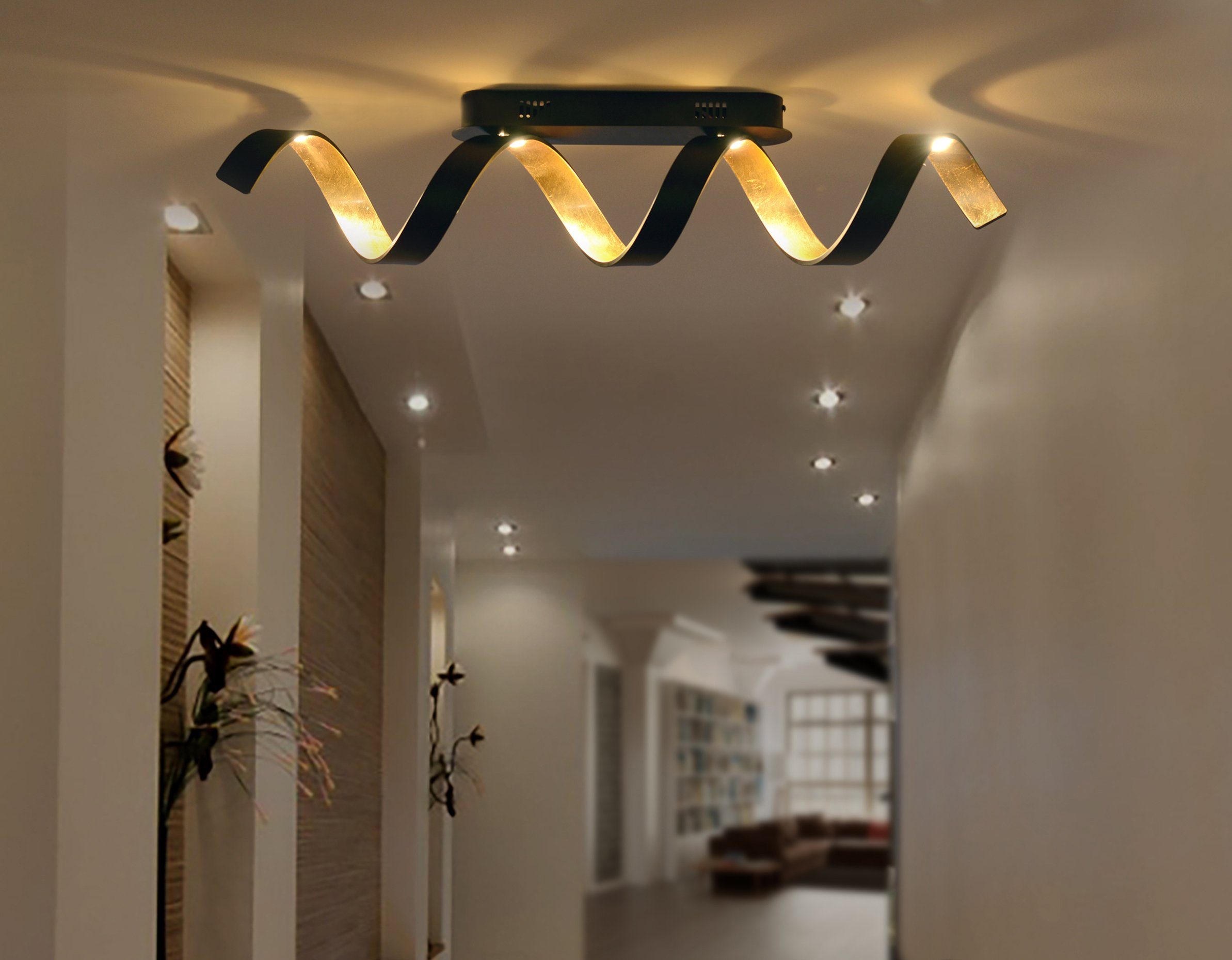 integriert, LUCE Warmweiß LED LED fest Design HELIX, Deckenleuchte