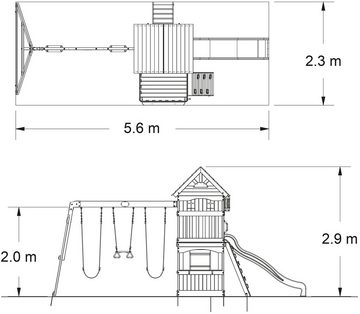 Backyard Discovery Spielturm Atlantic, BxTxH: 551x236x285 cm