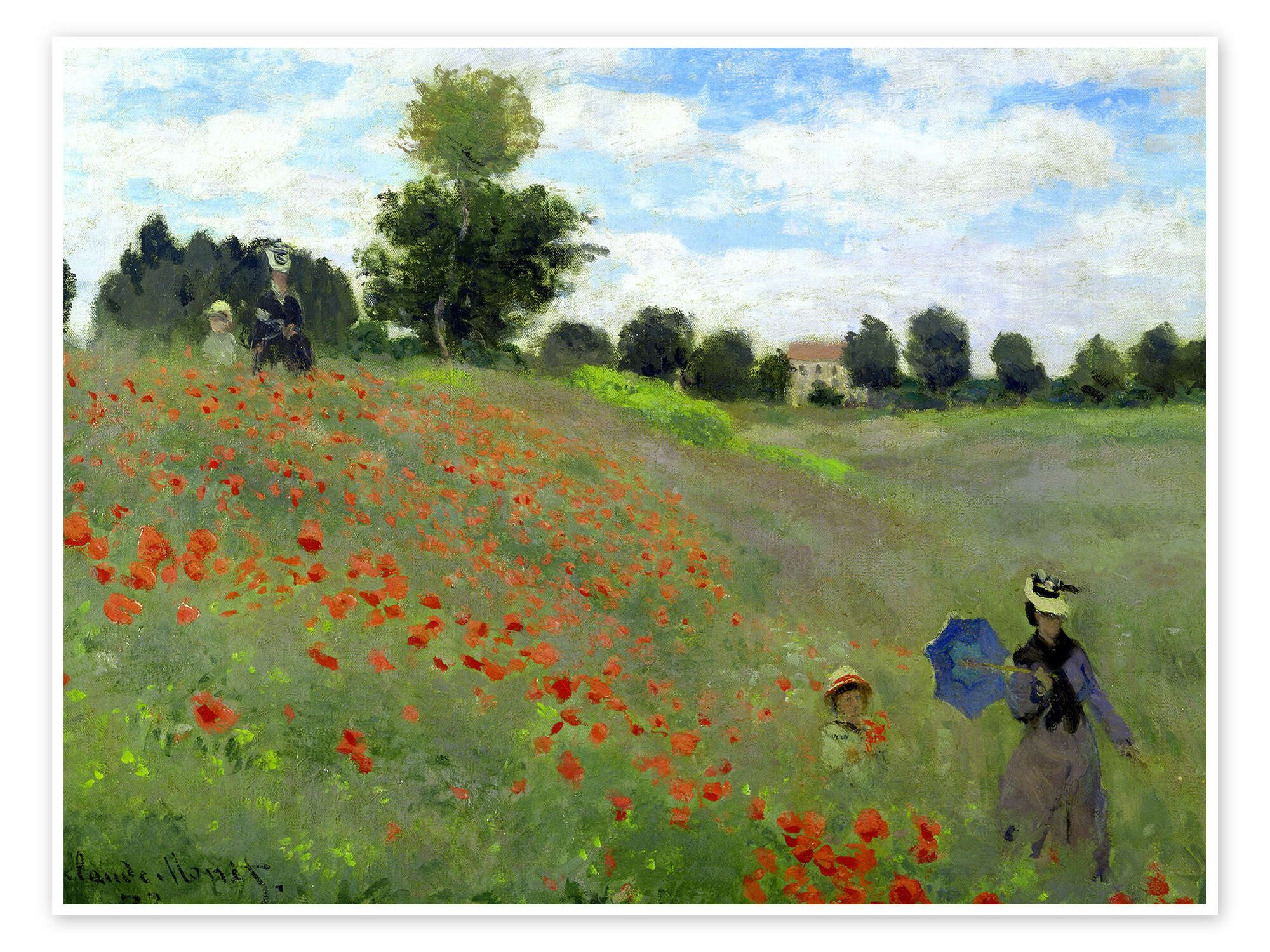 Posterlounge Wandbild Mohnfeld bei Argenteuil (Detail), Claude Monet, erhältlich als Poster, Leinwandbild, Wandsticker oder Acrylglasbild