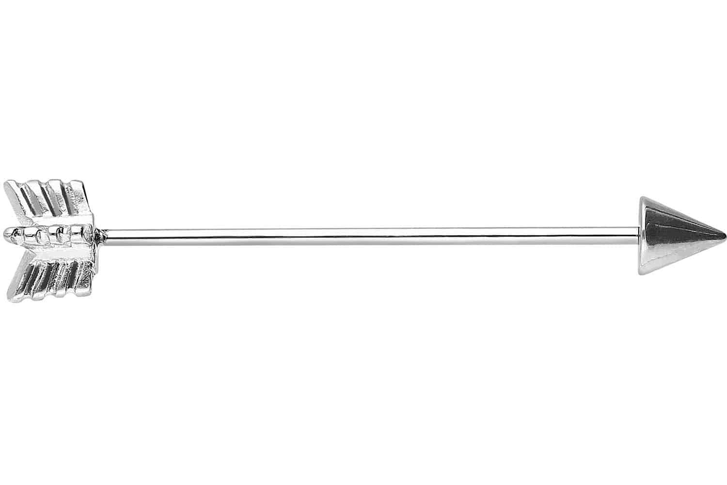 PIERCINGLINE Brustwarzenpiercing Chirurgenstahl Industrial Ohrpiercing PFEIL (Barbells, 1-tlg)