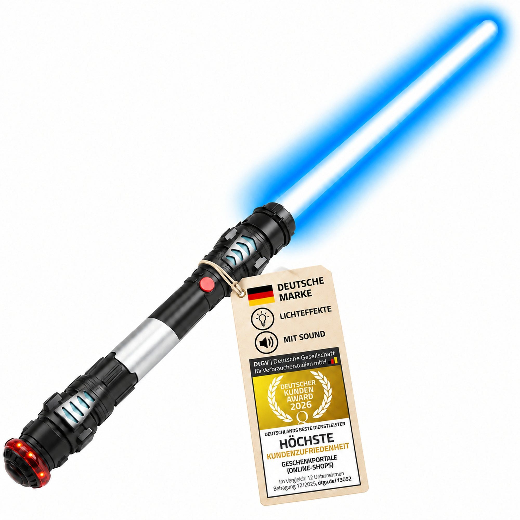 Goods+Gadgets Lichtschwert Lichtschwert Laserschwert Spielzeug – LED & Sound Schwert für Kinder, Schwert mit Licht, Sound & Vibration