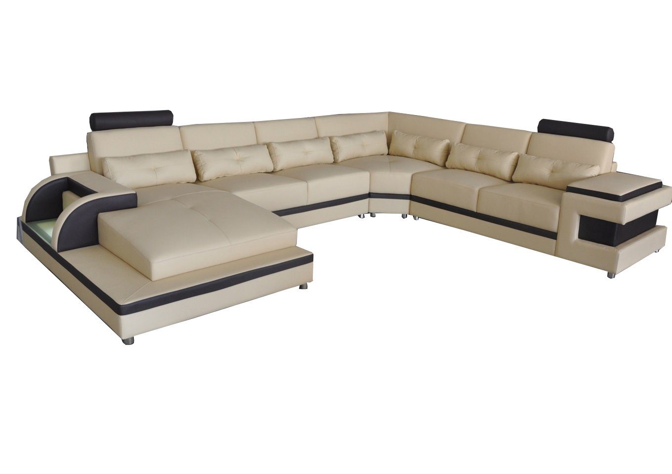 JVmoebel Ecksofa, Luxus Polster Sitz Leder Eck Couch Sofa Wohn Möbel Landschaft sofas